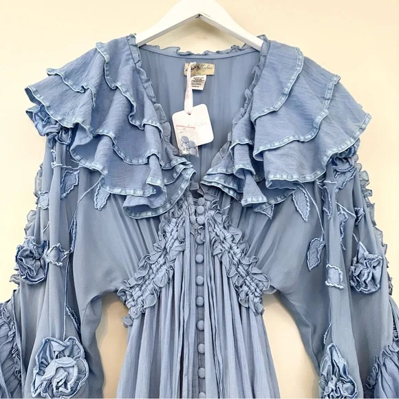 Fillyboo Lotus Duster Maxi Dress in Rain Song Blue - Picture 5 of 16